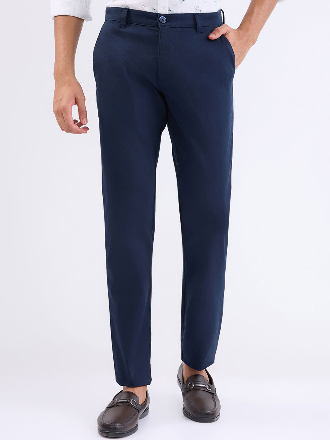 Parx Men Tapered Fit Low-Rise Trousers