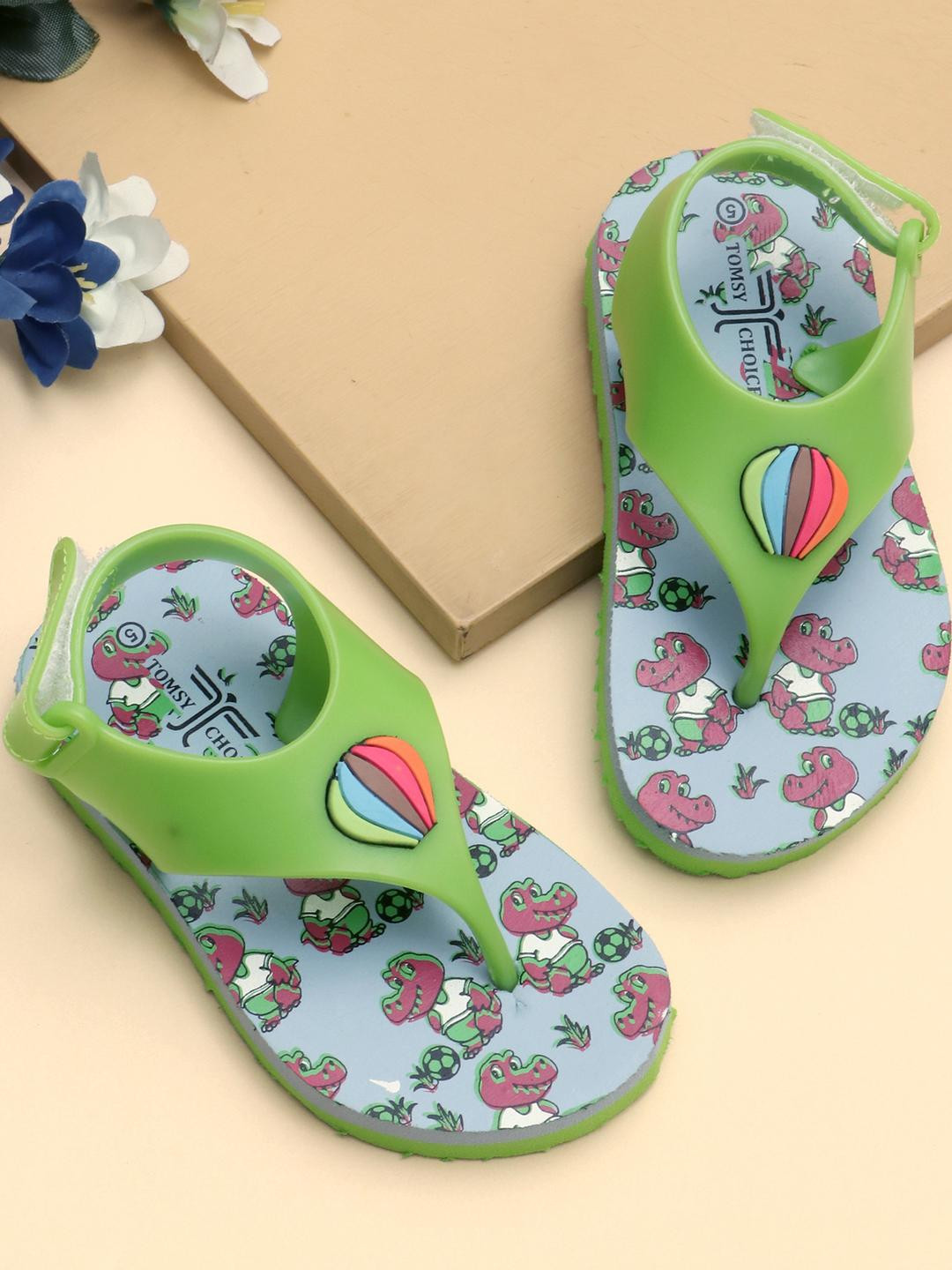 TOMSY CHOICE Kids-Unisex Green EVA Flip Flops