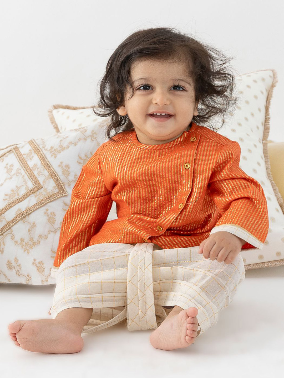 Tiber Taber Boys Striped Regular Kurta with Dhoti Pants