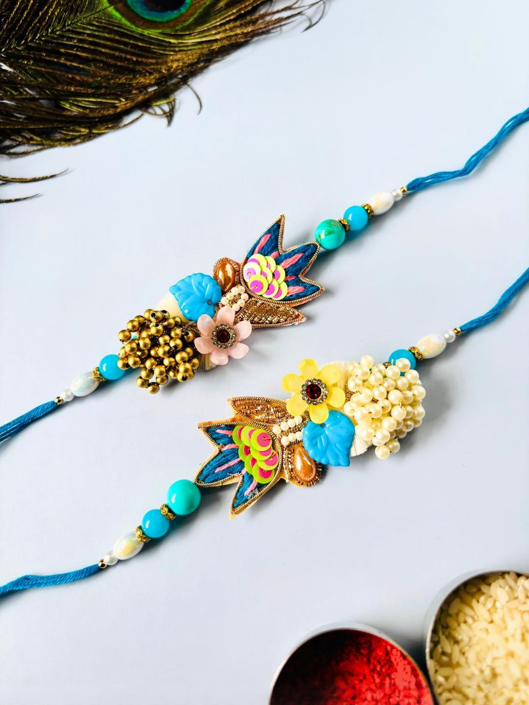 Tipsy closet Unisex Blue Wraparound Rakhi