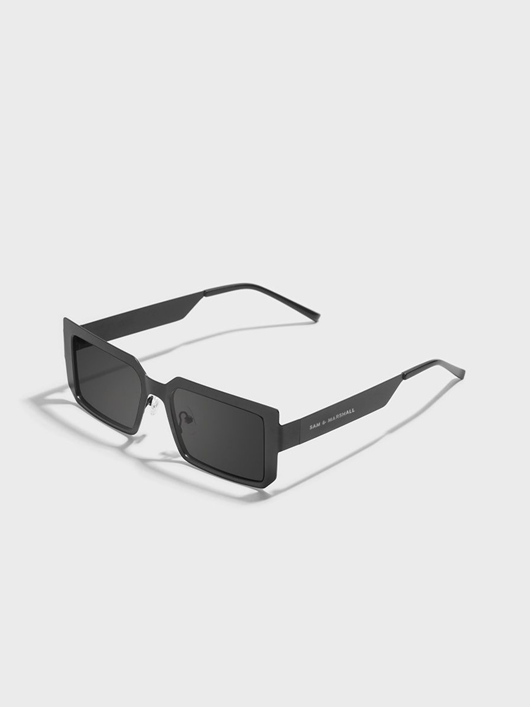 SAM & MARSHALL DRAXEN Unisex Polarize 400% UV Protect Rectangle Sunglass DRAXEN_BLACK_2957
