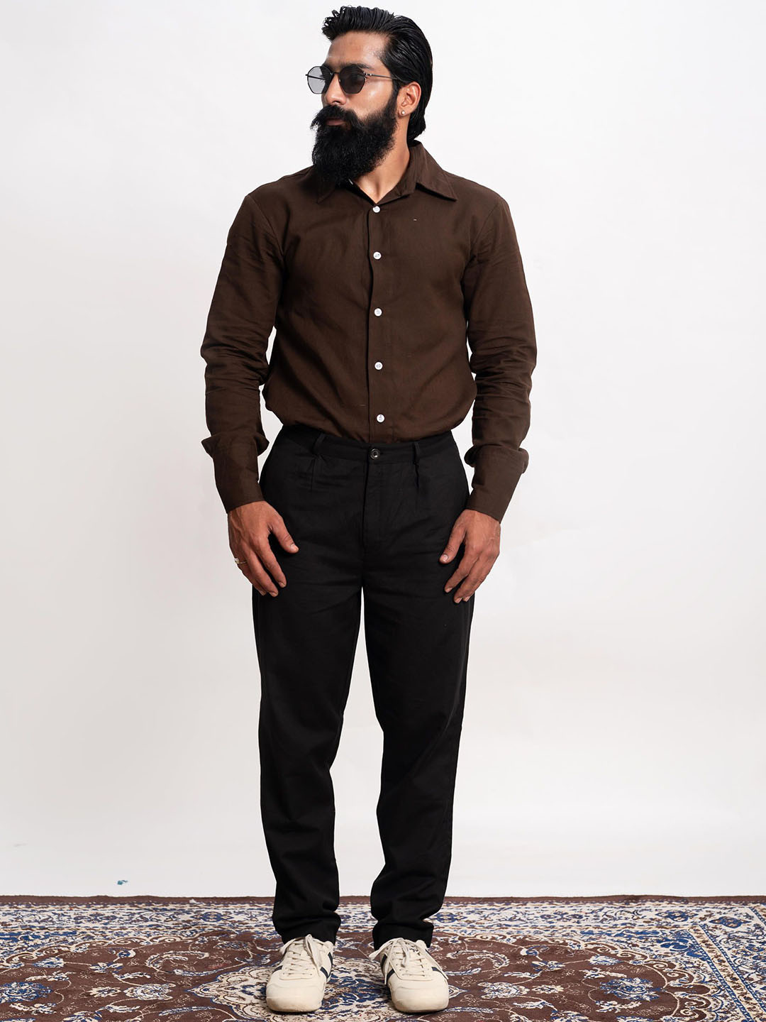 Me Craft Urban Men Relaxed Straight Leg High-Rise Cotton Trousers