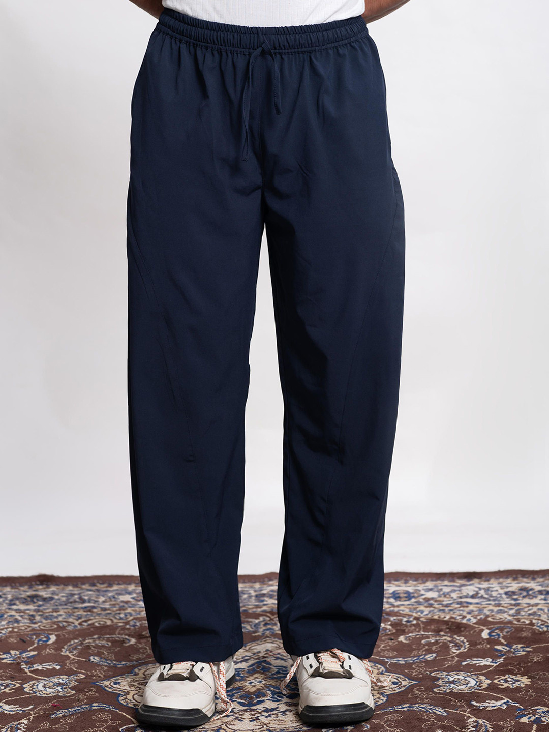 Me Craft Men Relaxed Straight Leg High-Rise Trousers
