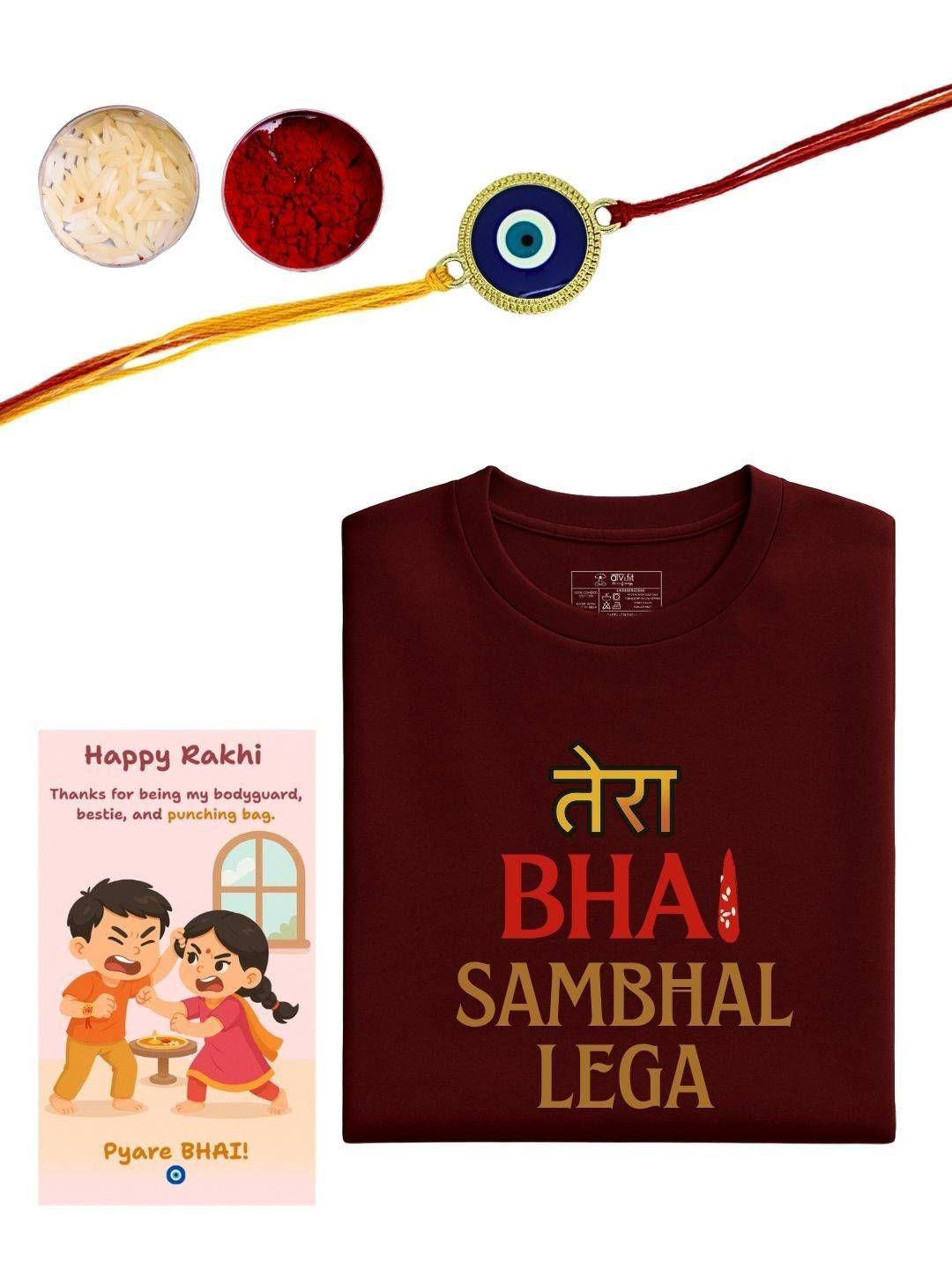 Anouk Evil Eye Rakhi Combo with T-Shirt
