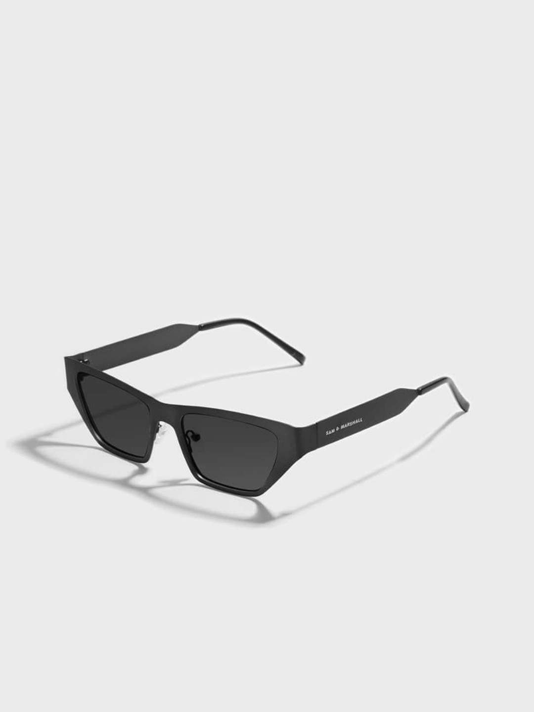 SAM & MARSHALL Unisex Black Lens & Black Cateye Sunglasses with