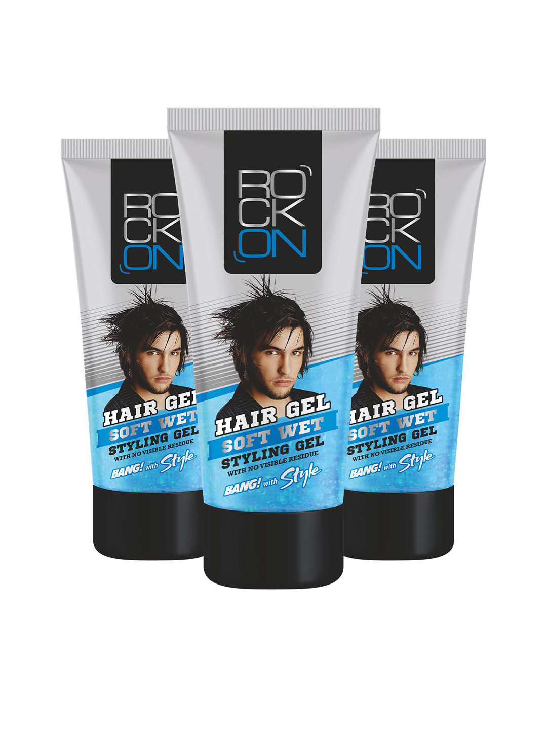 Rock on Set Of 3 Hair Styling Gel For Soft & Wet Look - 60 g Each