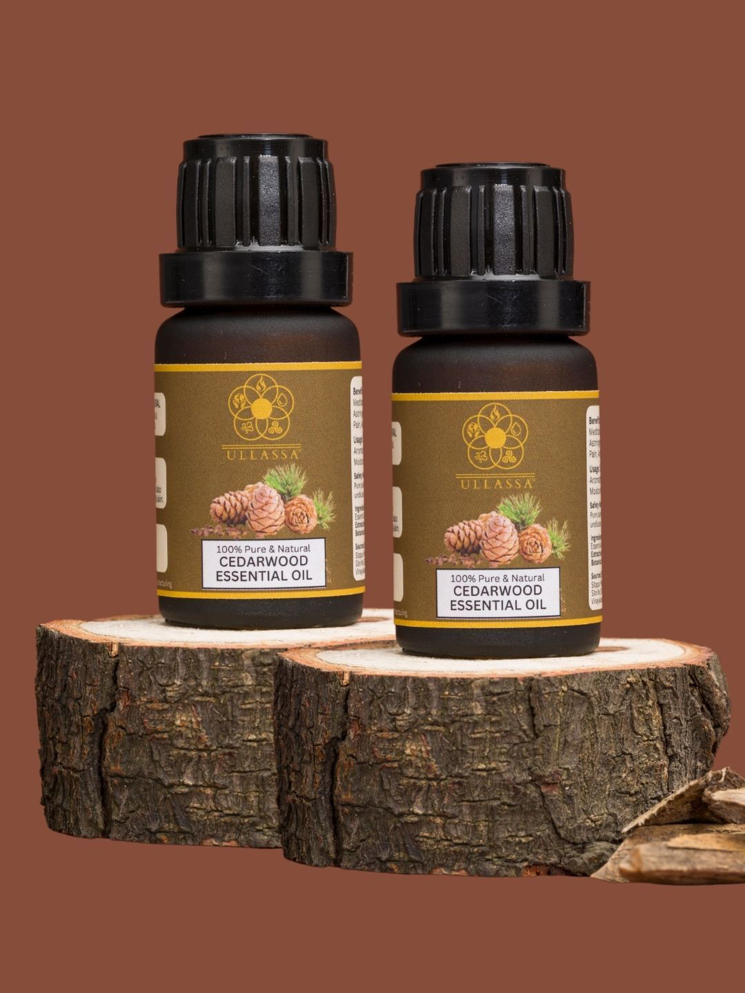 ULLASSA Set Of 2 Cedarwood Essential Oil For Sleep Muscle & Joint Comfort-10 ml Each