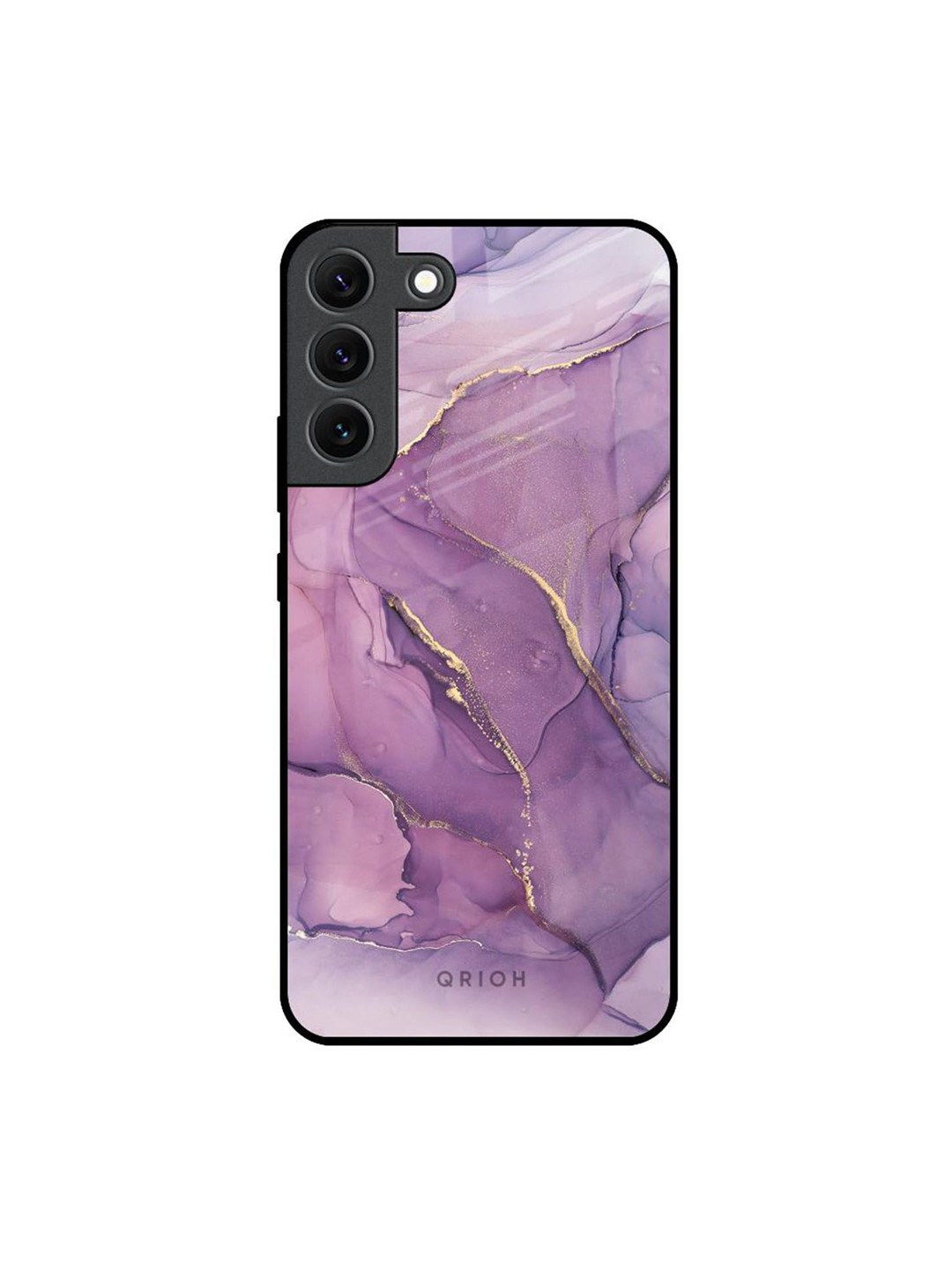 QRIOH Marble Printed Sleek & Lightweight Silicone Samsung Galaxy S22 Glass Back Case