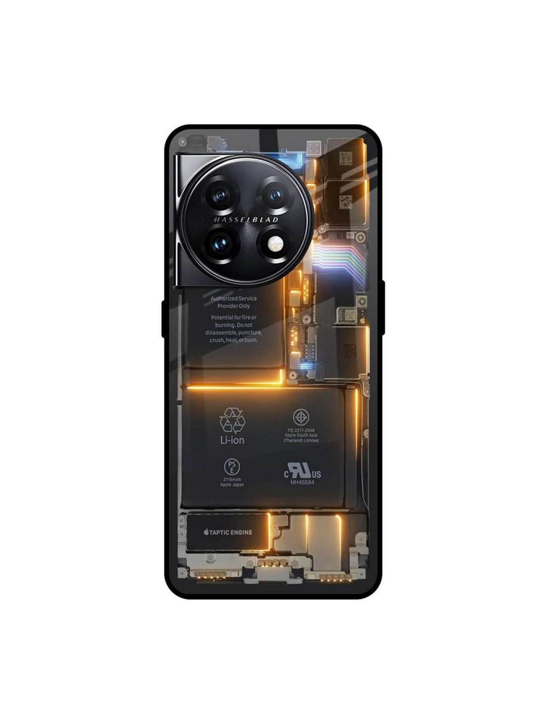 QRIOH Glow Up Skeleton Printed Sleek & Lightweight Silicone OnePlus 11 5G Glass Back Case