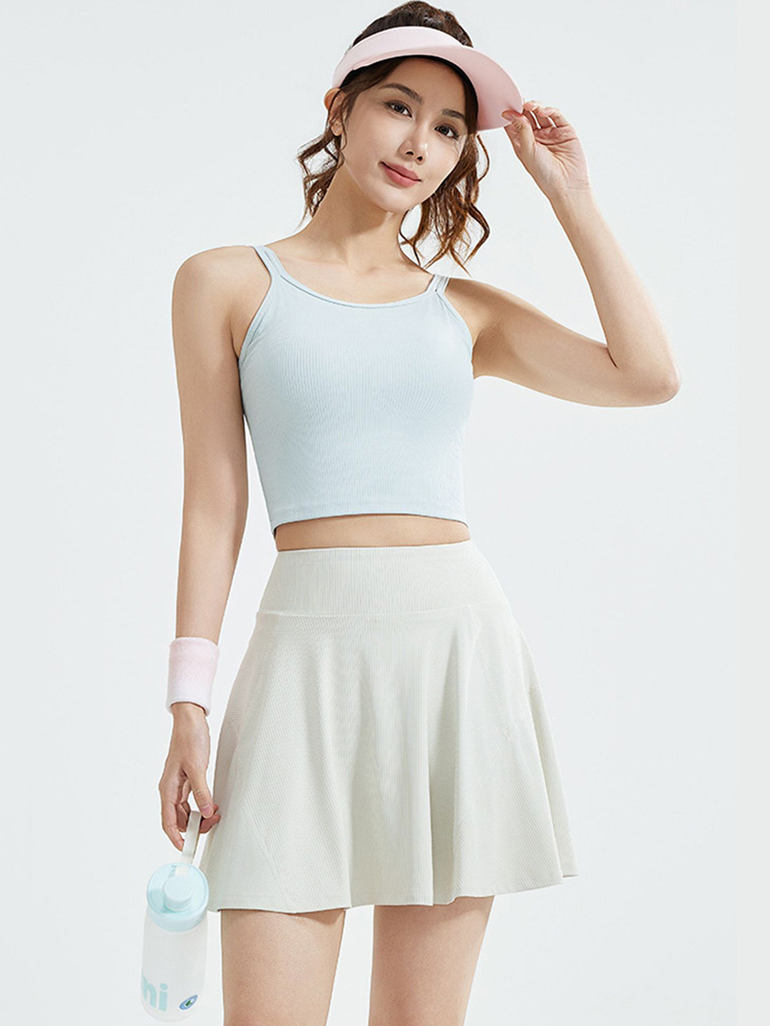 LULU & SKY ColourBlocked Activewear Top & Skort Co-Ords