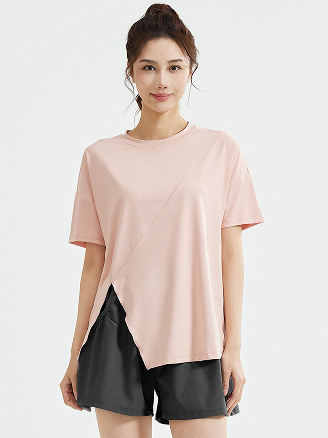 LULU & SKY Solid Activewear Tee & Shorts Co-Ords