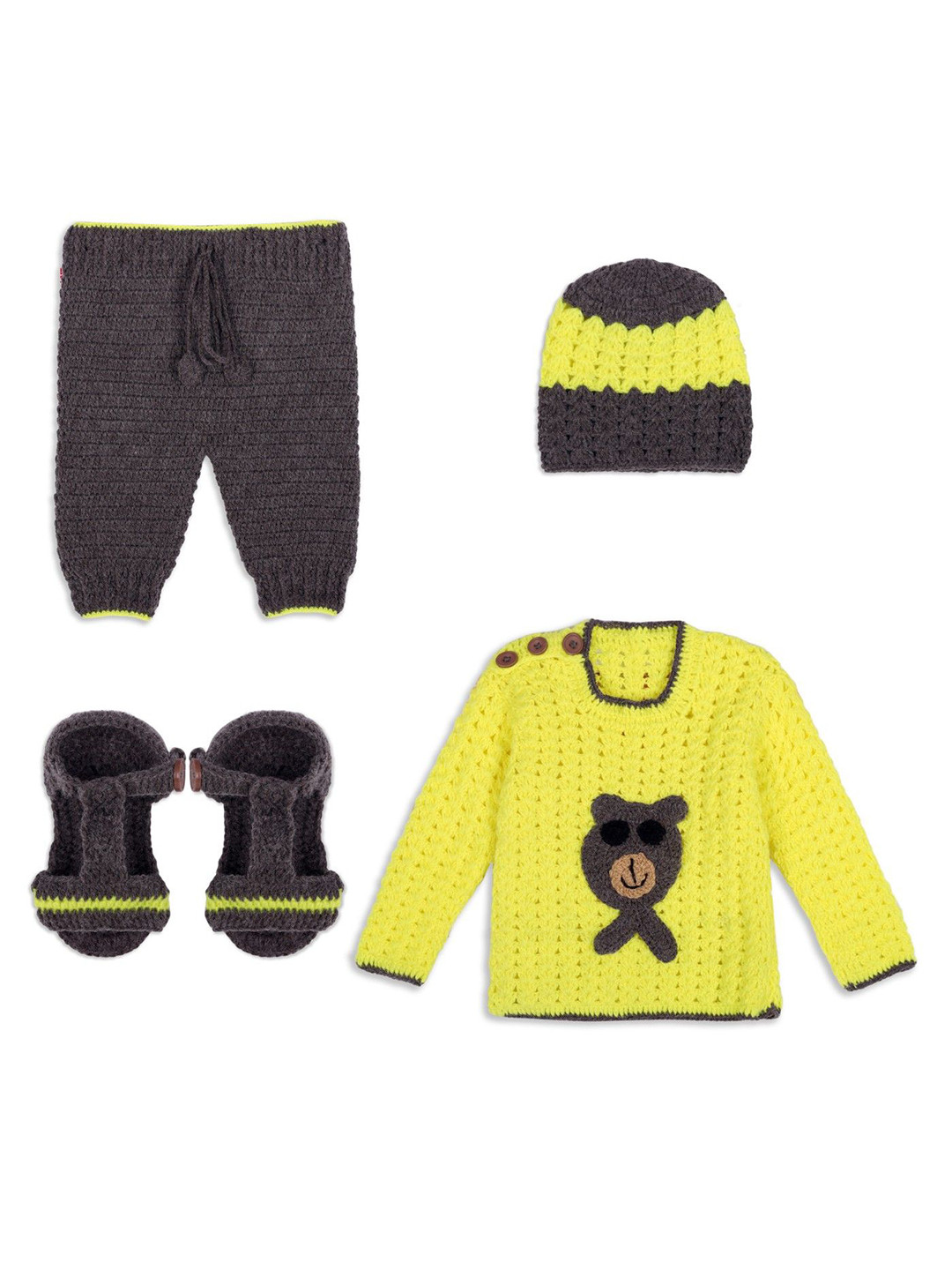 Ragel Infants 4-Piece Self-Design Baby Apparel Gift Set