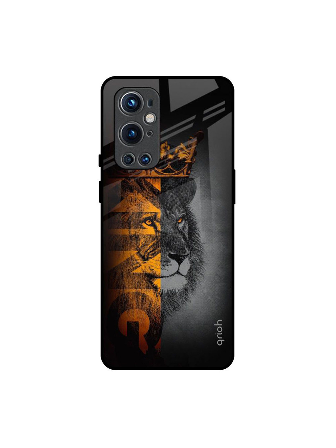 QRIOH King Of Forest Printed Sleek & Lightweight Silicone OnePlus 9 pro Glass Back Case
