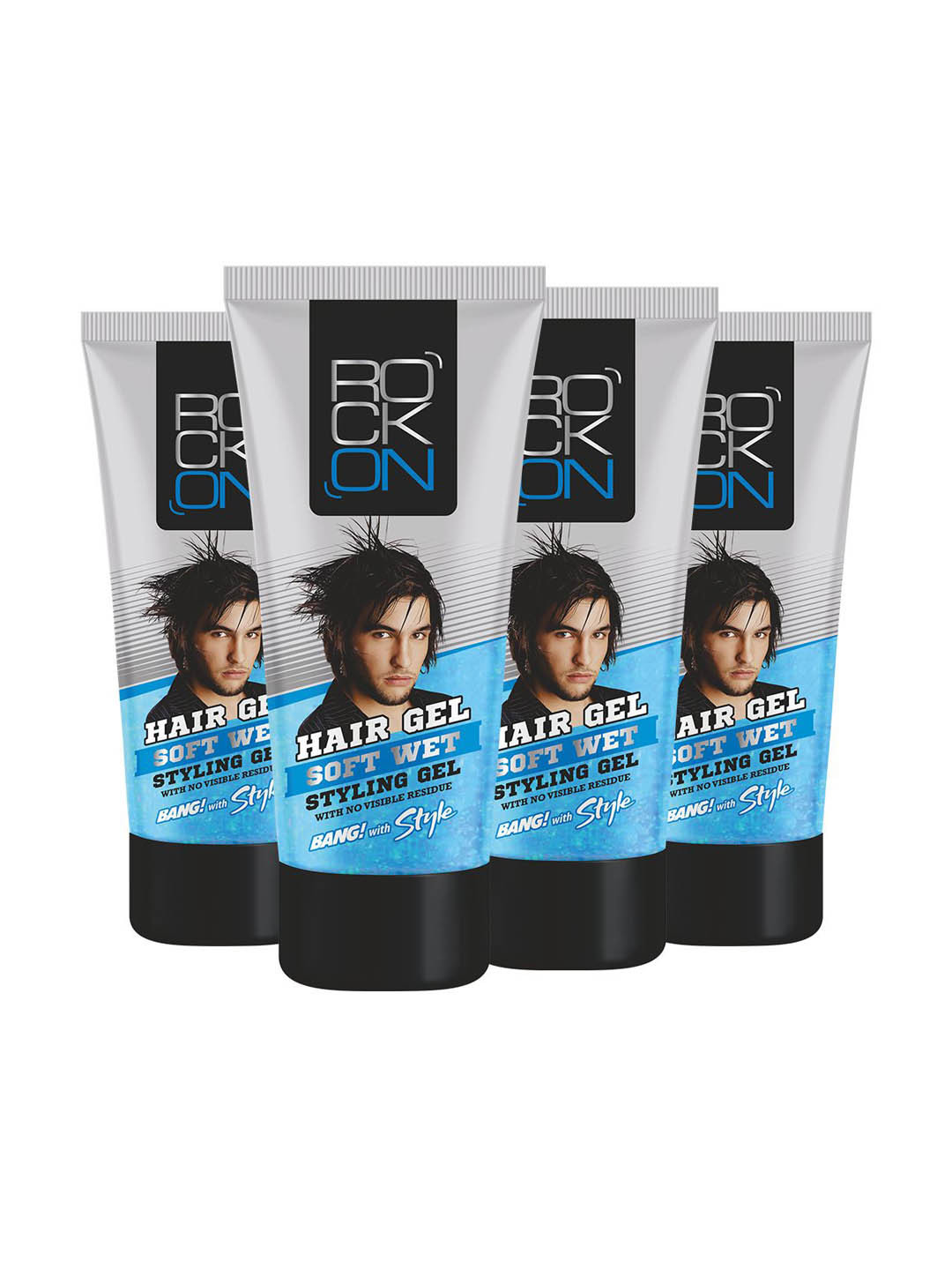 Rock on Set Of 4 Hair Styling Gel For Soft & Wet Look - 60 g Each