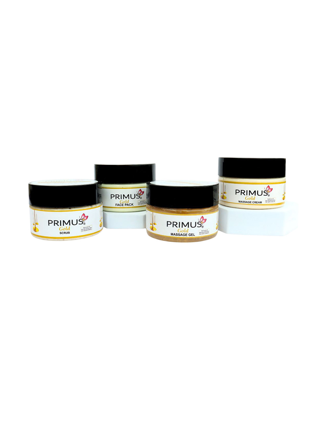 PRIMUS 4 Steps Facial Kit With Gold Powder Extract For Face & Body 200 g Each