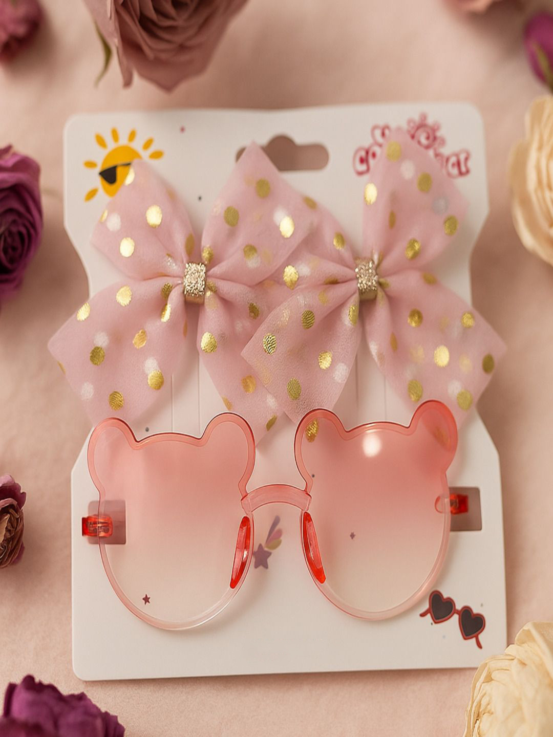 ANNA CREATIONS Girls Bow Hair Clip with Sun Goggles Design Hair Accessory