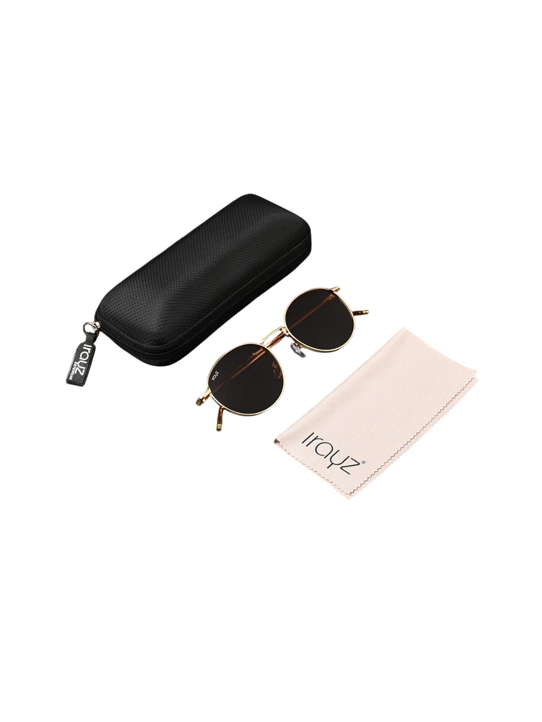 Irayz Unisex Round Sunglasses UV Protection Royal Pento- GLD-BRN-Gold Brown