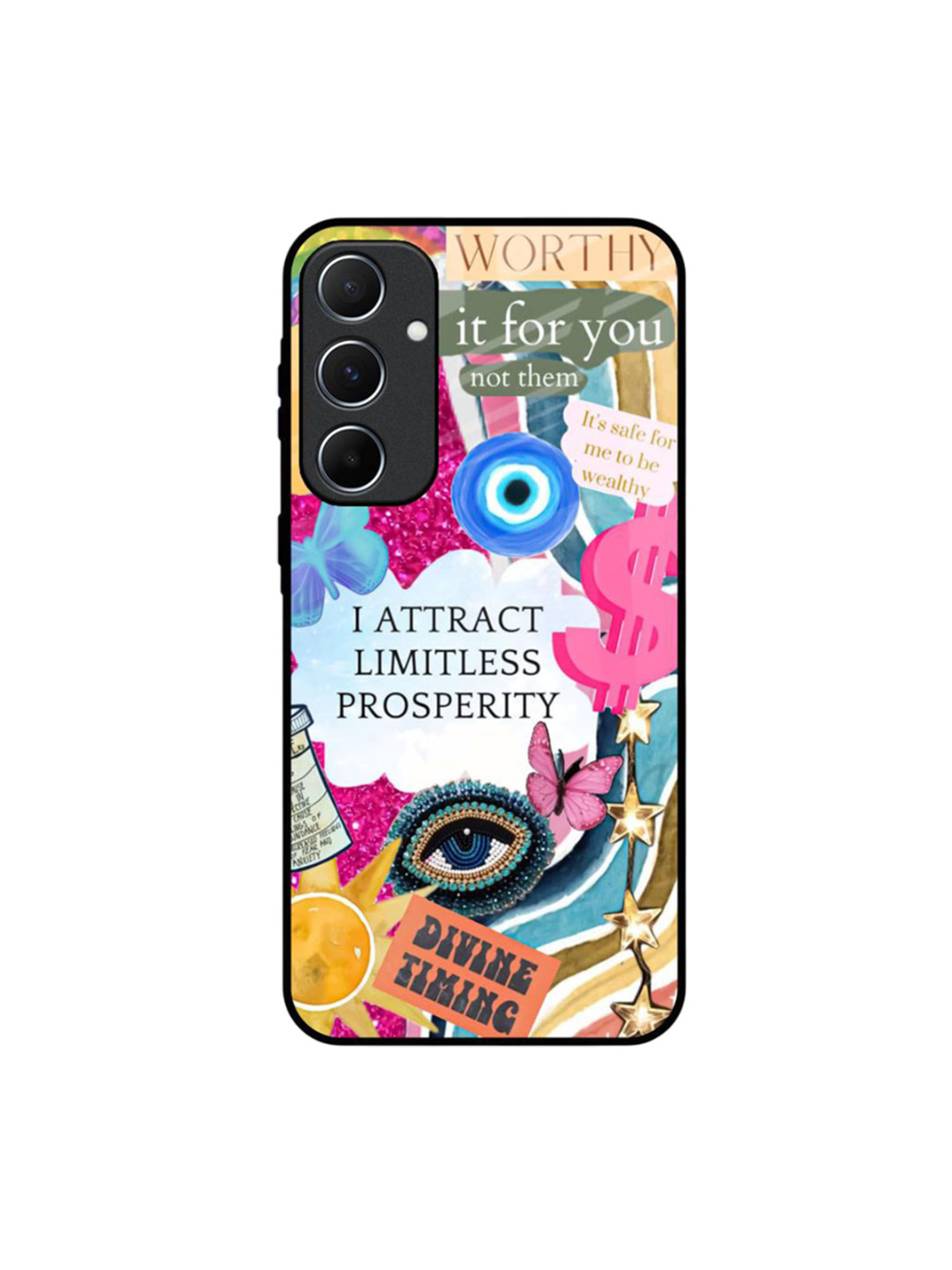 QRIOH Inner Strength Printed Sleek & Lightweight Silicone Samsung Galaxy A55 5G Glass Case