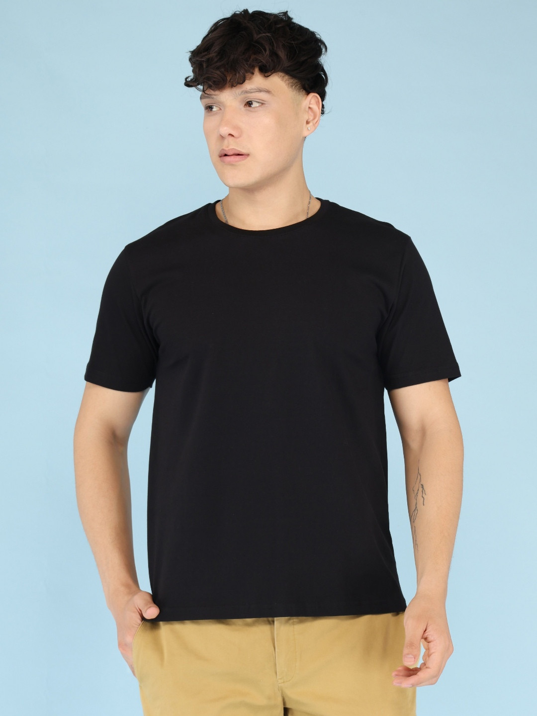 LUMICCHI Drop Shoulder Sleeves Round Neck 100% Pima Cotton Oversized T-shirt