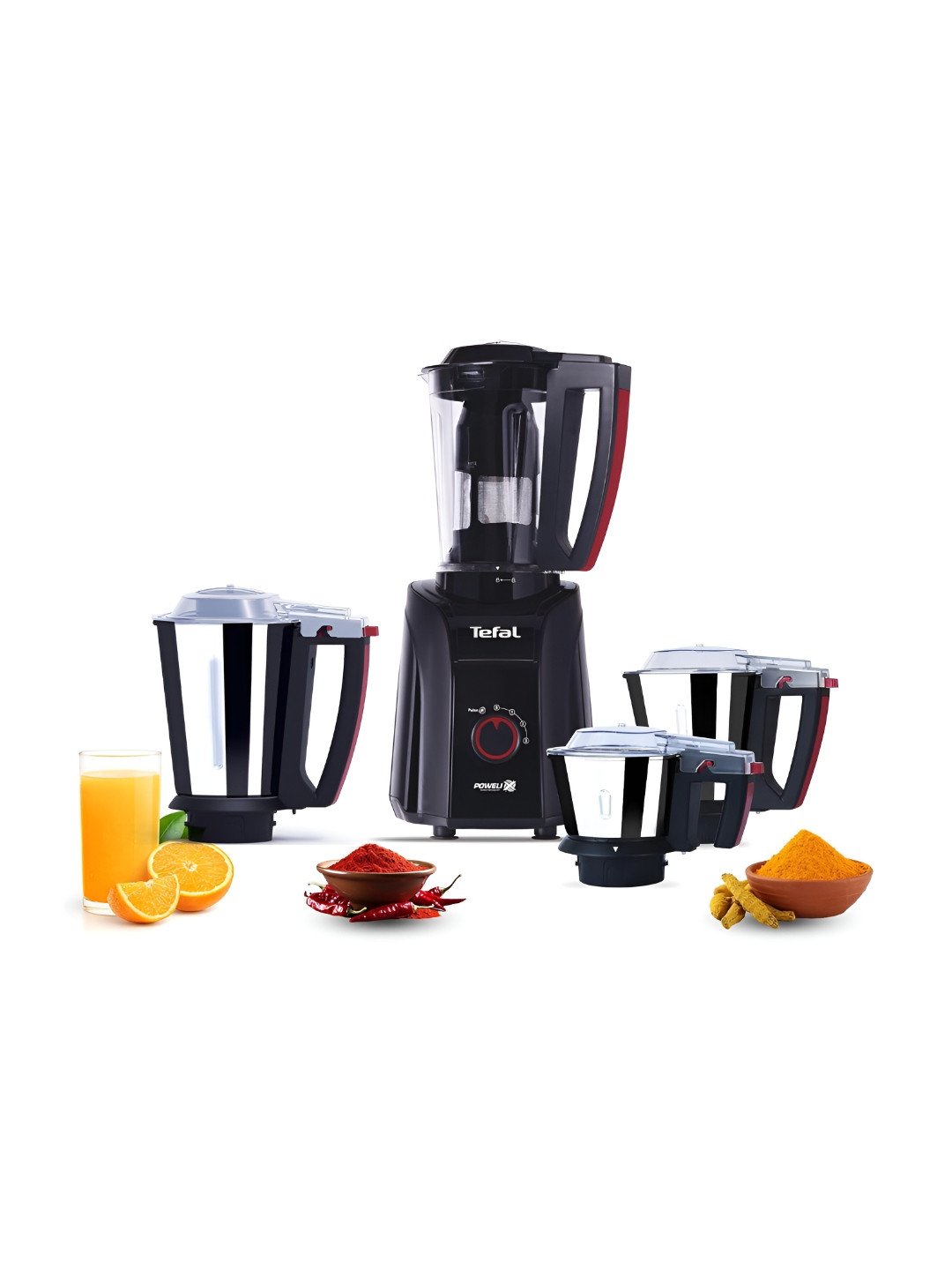 Tefal Puregrind Black & Silver-Toned MX-294 Mixer Grinder With 4 Jars
