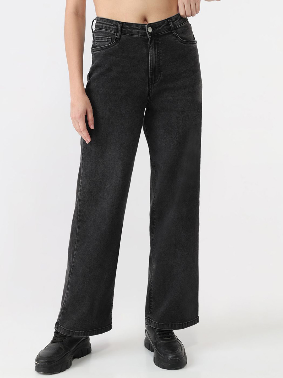 Kraus Jeans Women Straight Fit High-Rise Non Stretchable Jeans