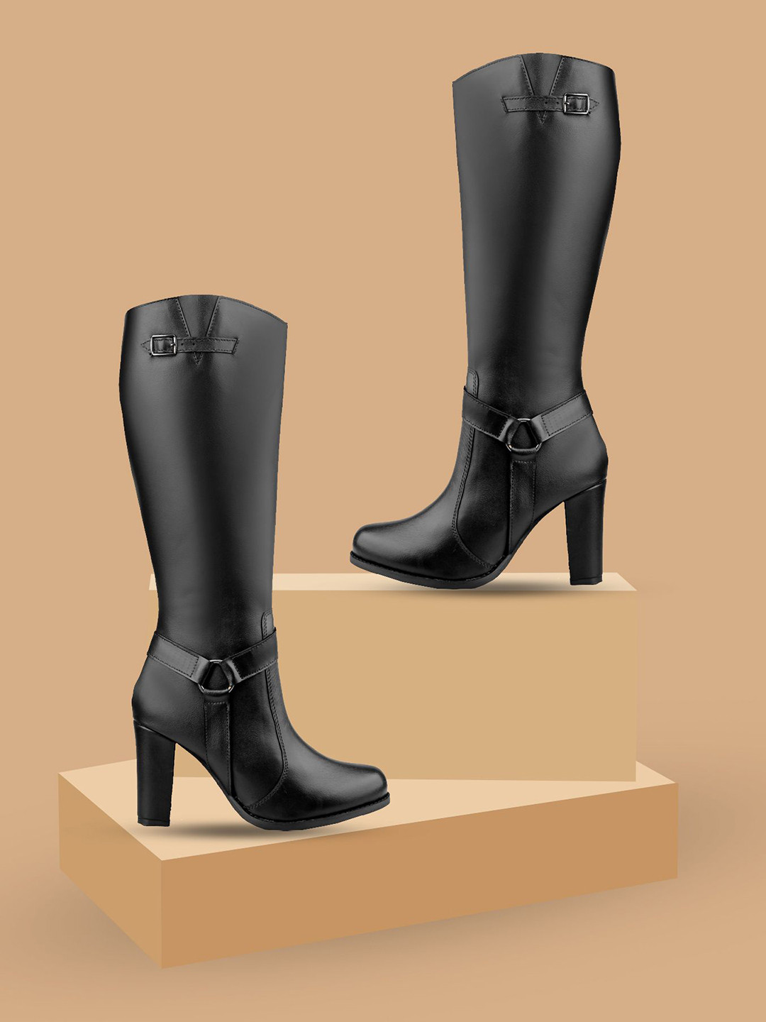 Bxxy Women PU Work High-Top Block Pumps