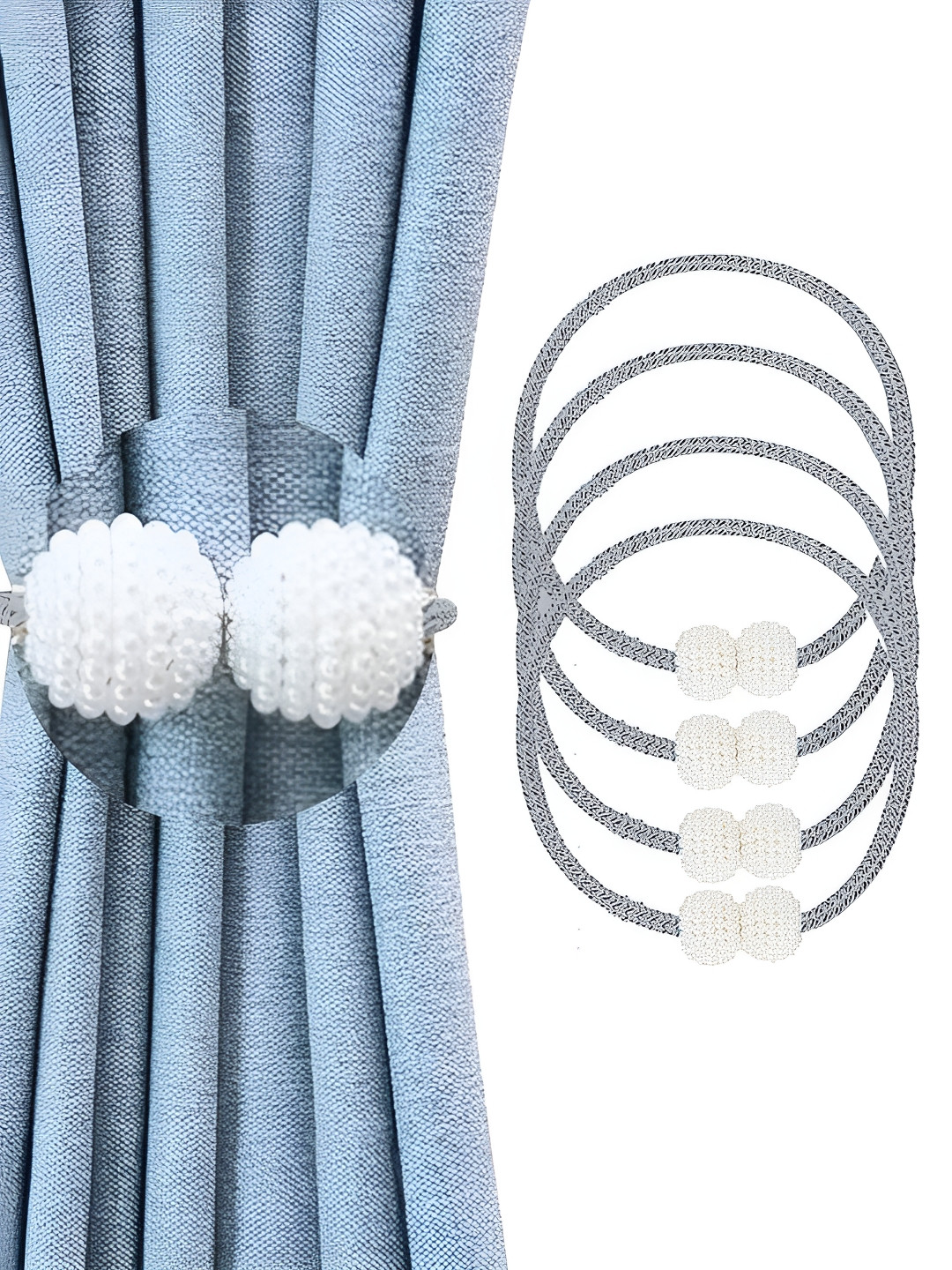 Aura Grey Curtain Hold-Backs