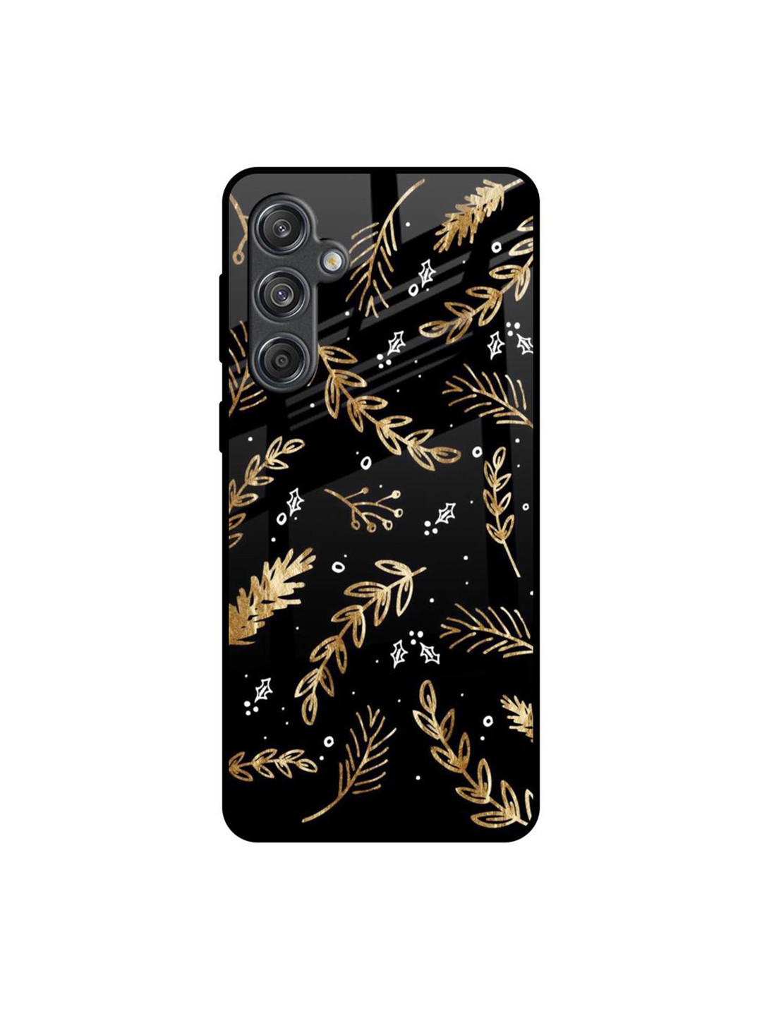 QRIOH Leaves Printed Samsung Galaxy M55 5G Silicone Back Case