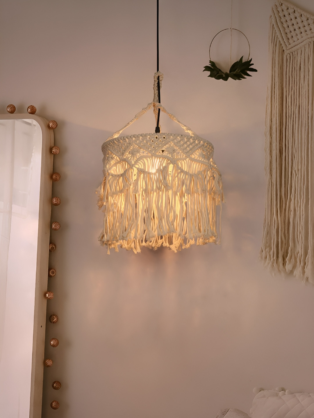 Fos Lighting White Textured Bohemian Abstract Shaped Ceiling Lamp