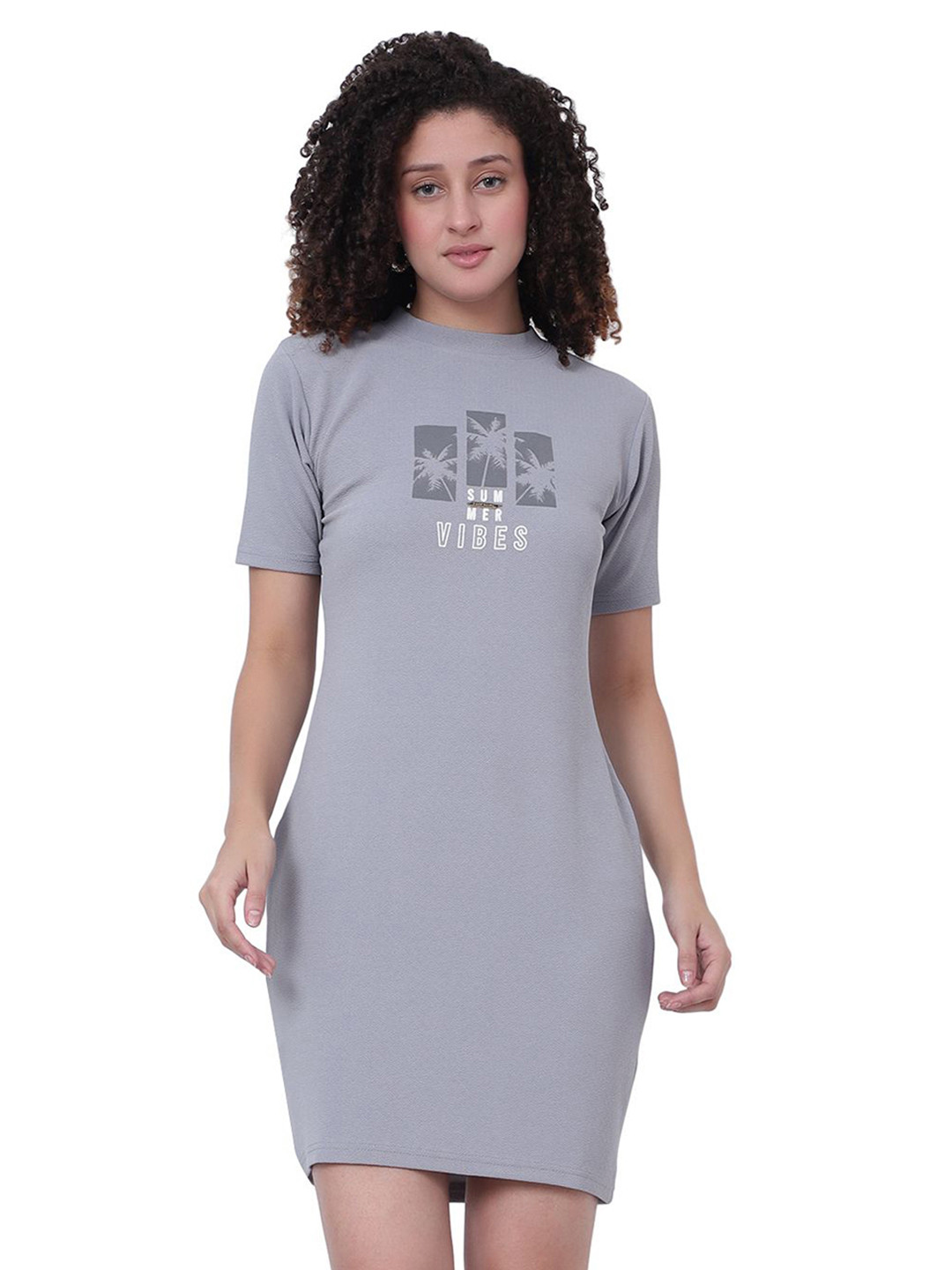 God's Club Women Typography Printed A-Line Mini Dress