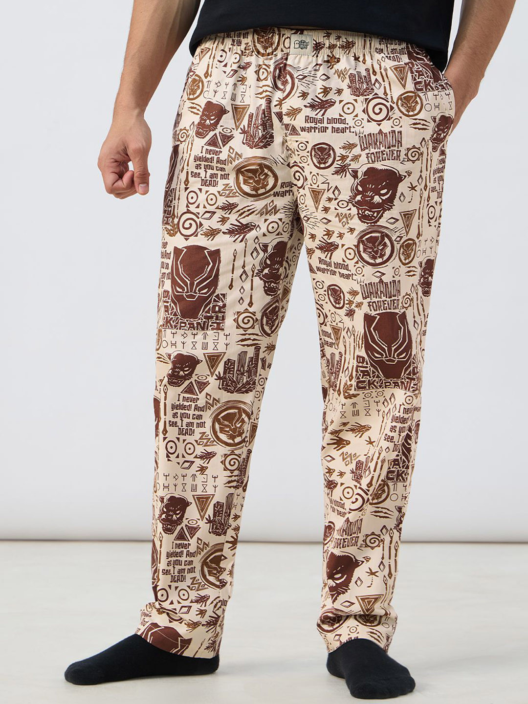 The Souled Store King Of Wakanda Printed Cotton Lounge Pants