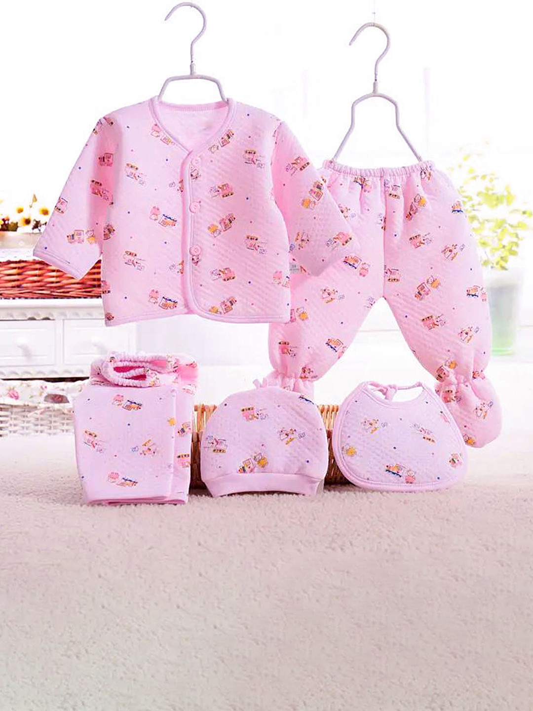 Fancy Walas 5-Pcs Printed Baby ApparelGiftSet