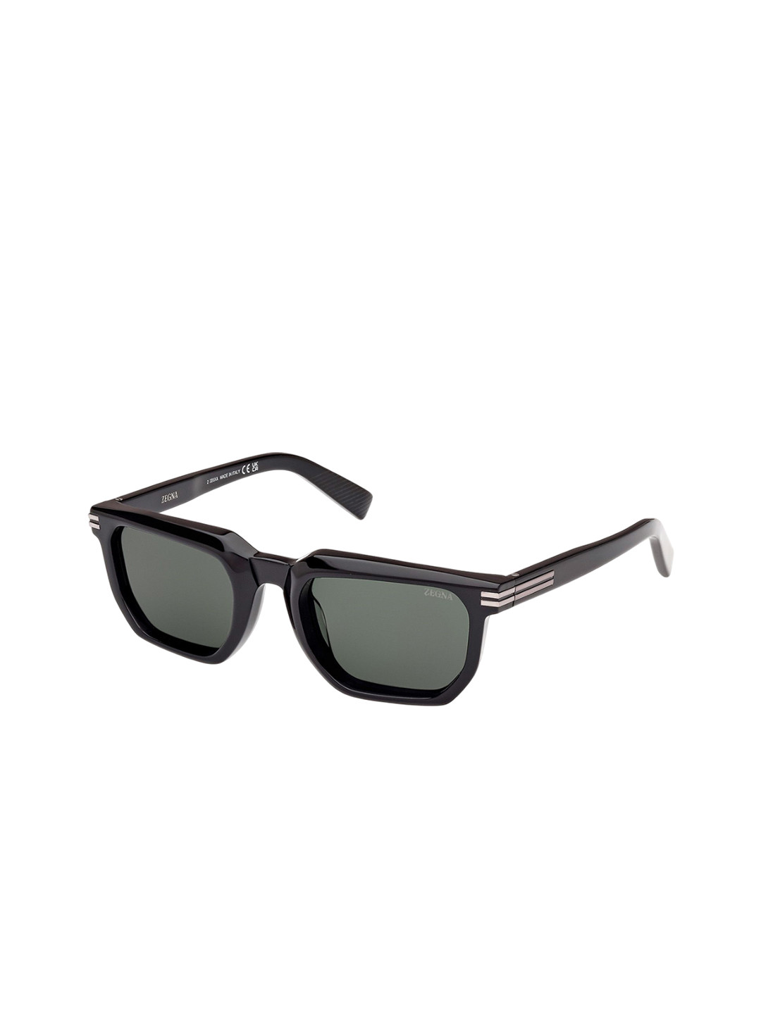 Ermenegildo Zegna Men Rectangle Sunglasses with UV Protected Lens EZ0240 54 01N