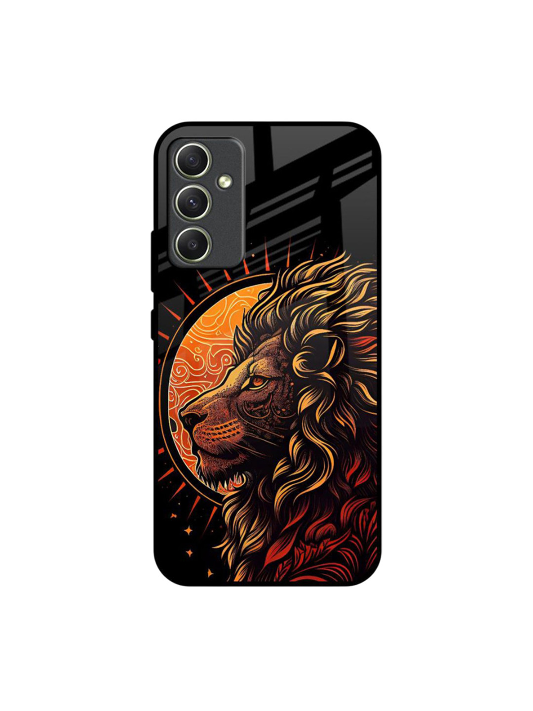 QRIOH Sun Faced Lion Quirky Printed Samsung Galaxy A34 5G Back Case Mobile Accessories