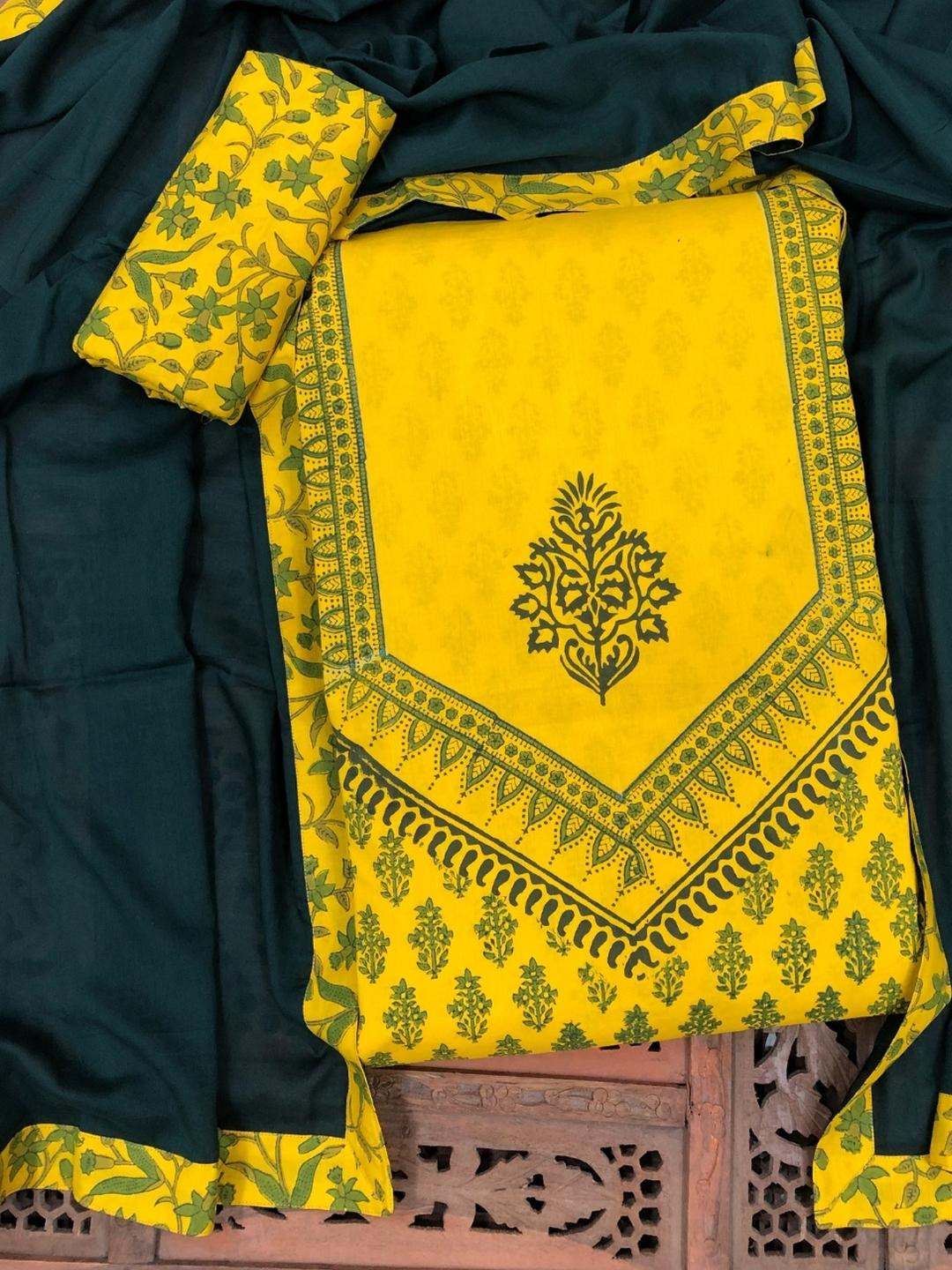 PALASH Hand Block Printed Unstitched Dress Material