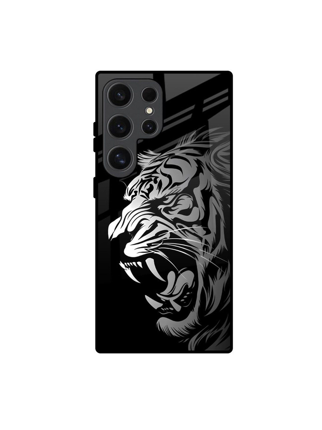 QRIOH Midnight Roar Samsung Galaxy S24 Ultra 5G Glass Back Case Mobile Accessories