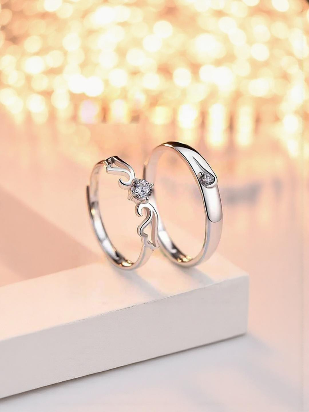 DressBerry Silver Plated Couple Ring