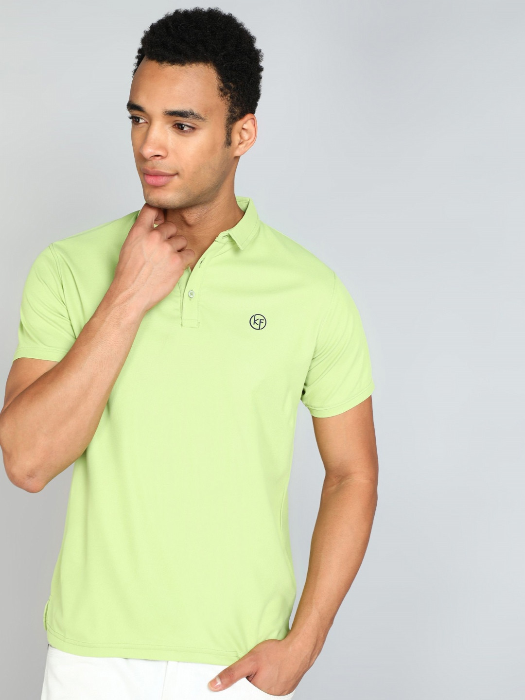Kolor Fusion Men Solid Polo Collar T-shirt