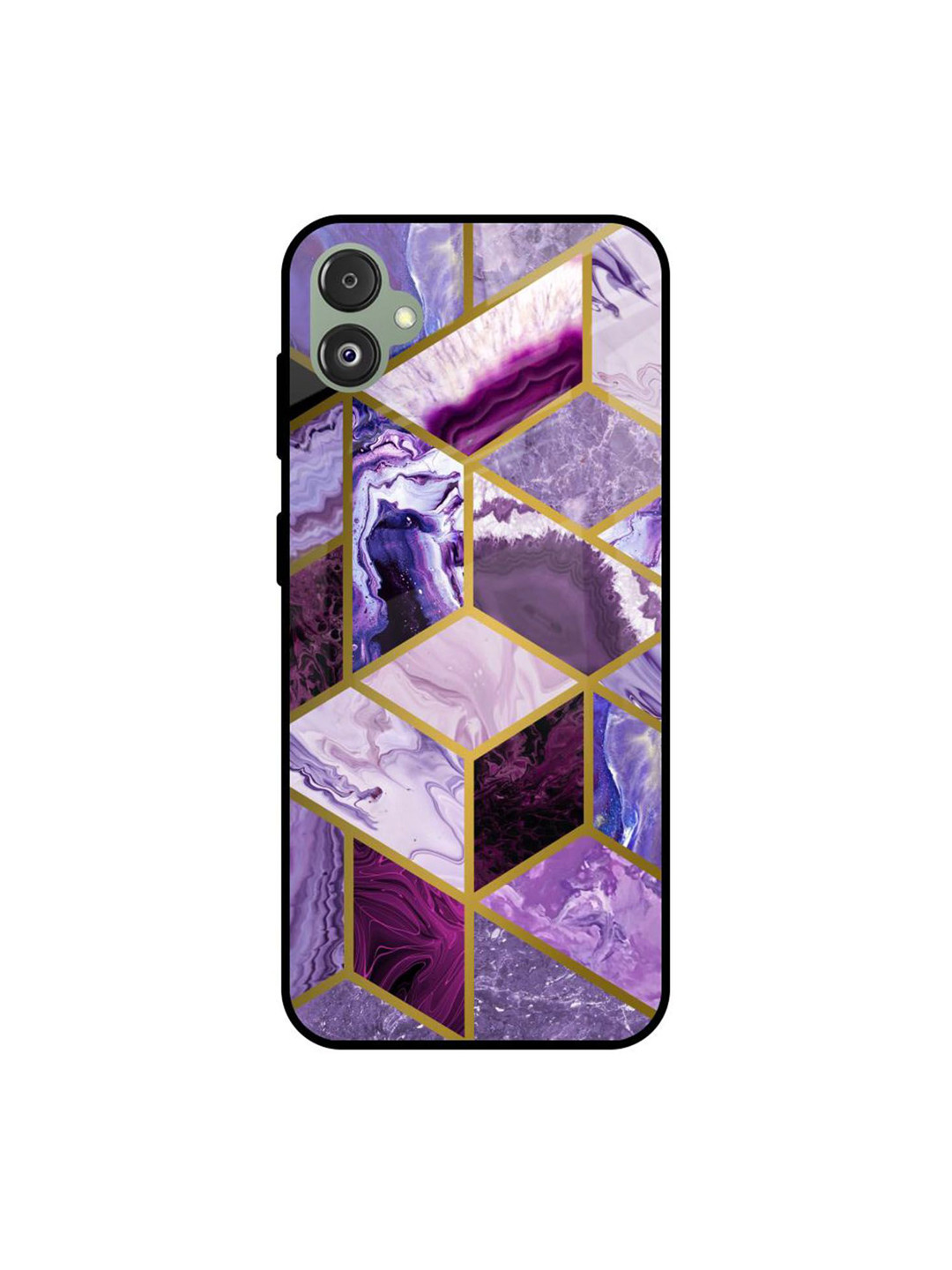 QRIOH Rhombus Marble Printed Samsung Galaxy F14 5G Silicone Back Case