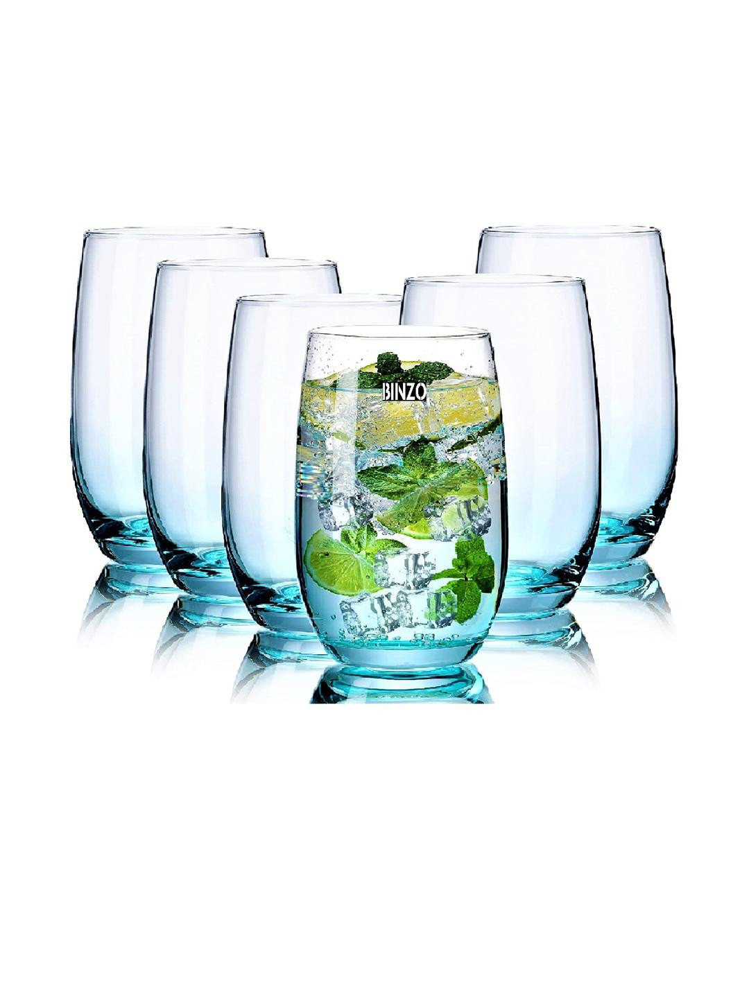 BINZO Blue Pack Of 6 400 ml Water Glass