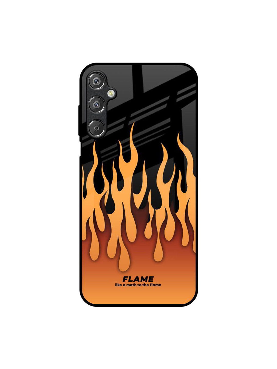 QRIOH Fire Flame Printed Samsung Galaxy F15 5G Glass Back Case Mobile Accessories