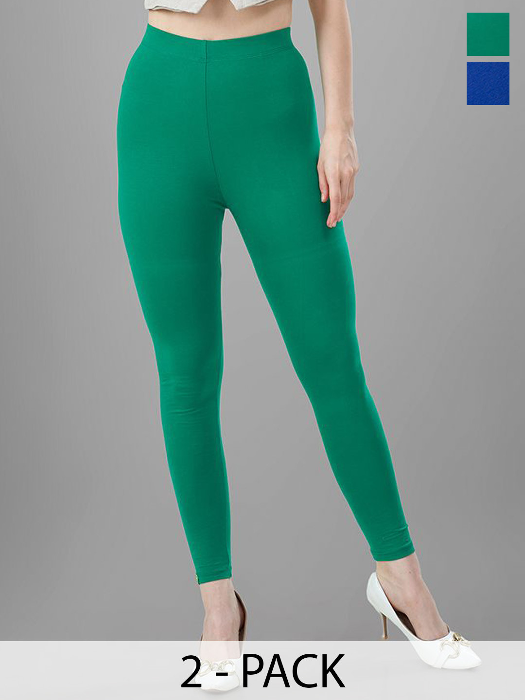 T19 Pack Of 2 Mid-Rise Ankle-Length Leggings