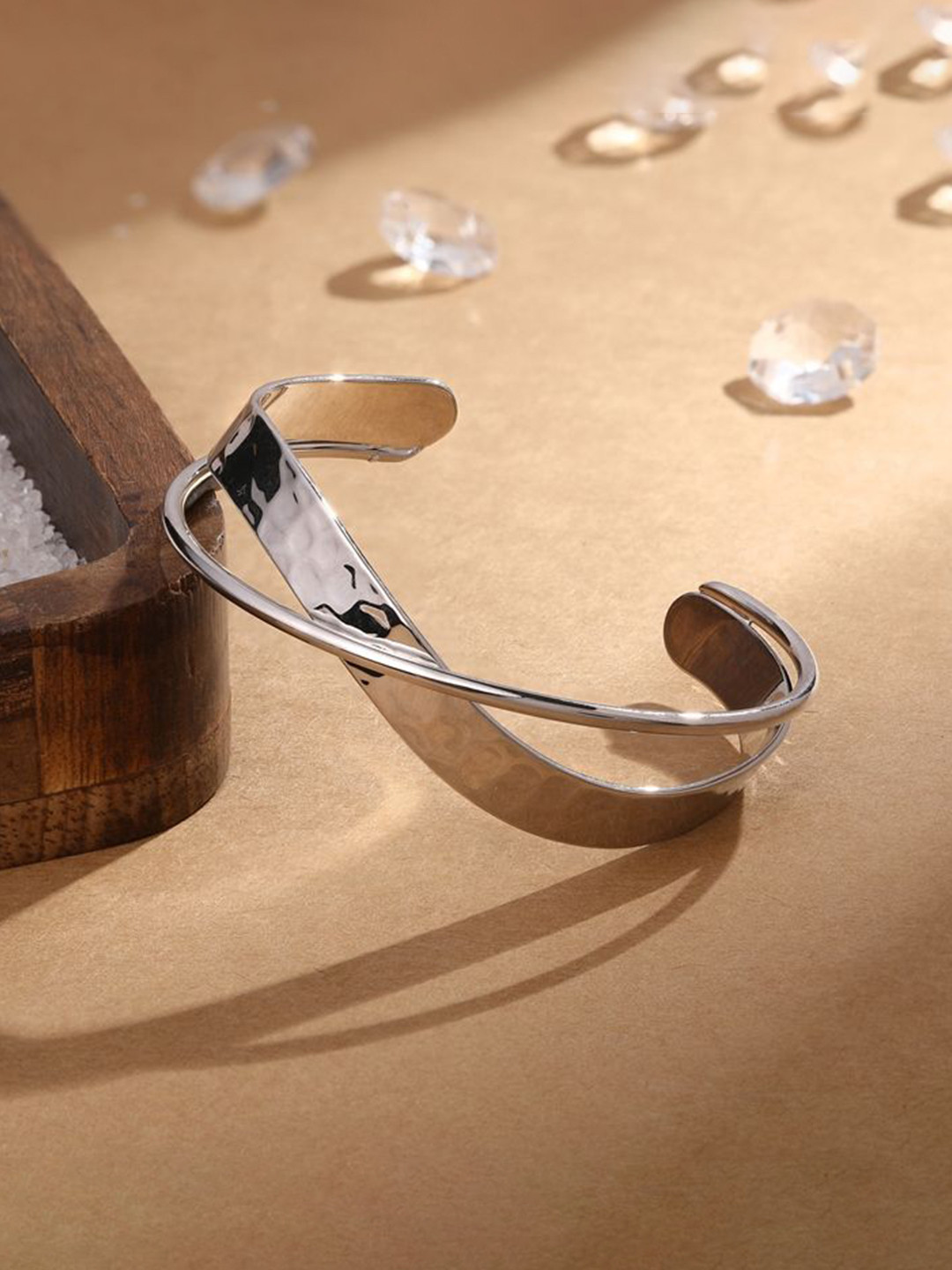 Cierra Silver-Plated Contemporary Cuff Bracelet