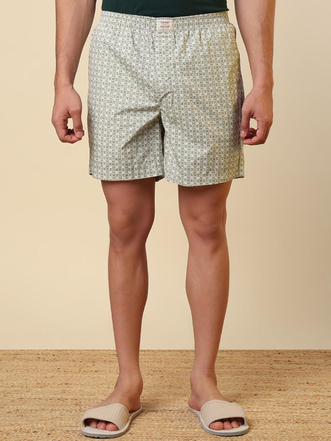 SleepZ by Raymond Printed Pure Cotton Mid-Rise Boxer AHBA00041-N3