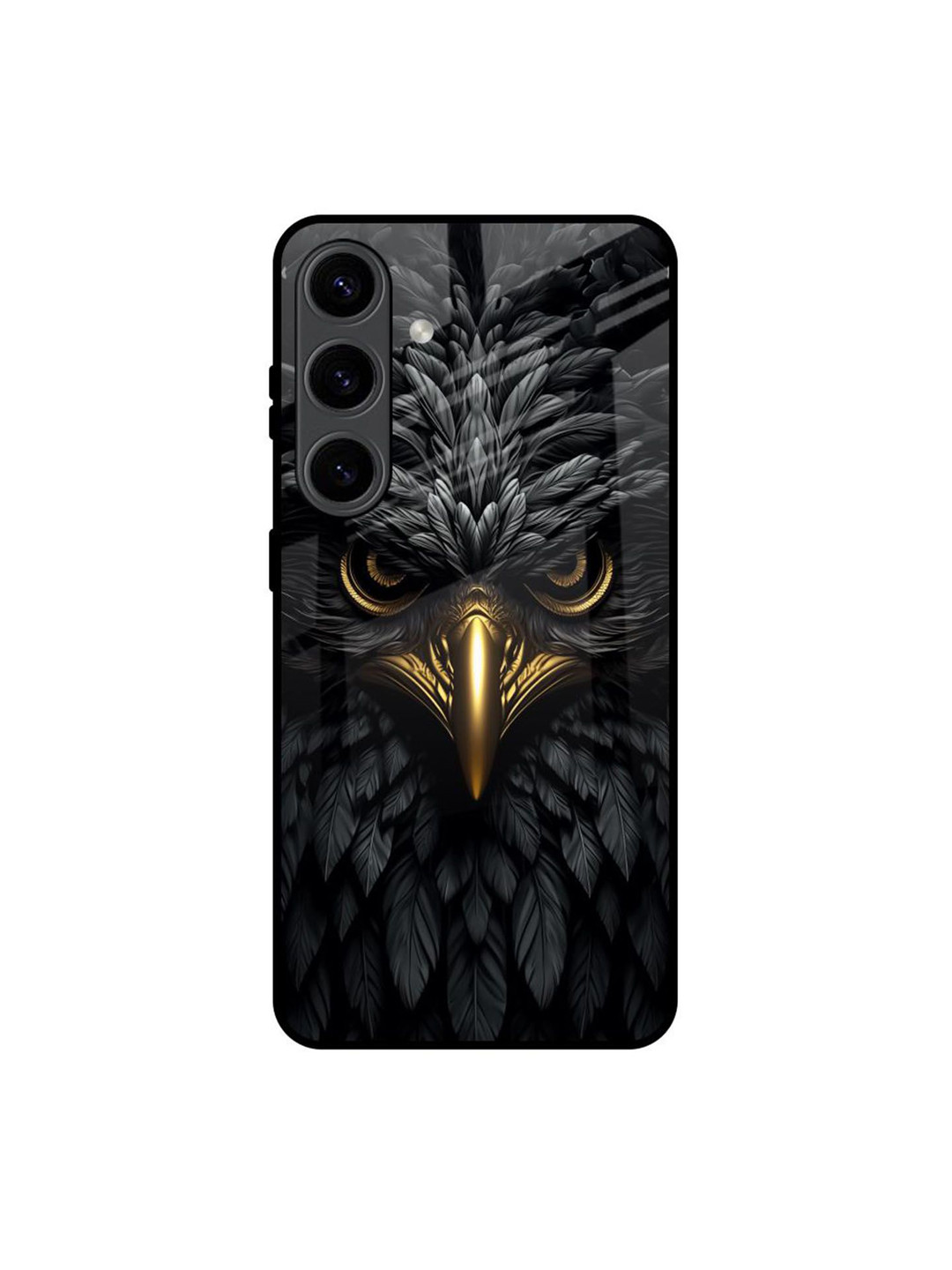 QRIOH Scary Eagle Eye Printed Lightweight Silicone Samsung Galaxy S24 5G Glass Back Case