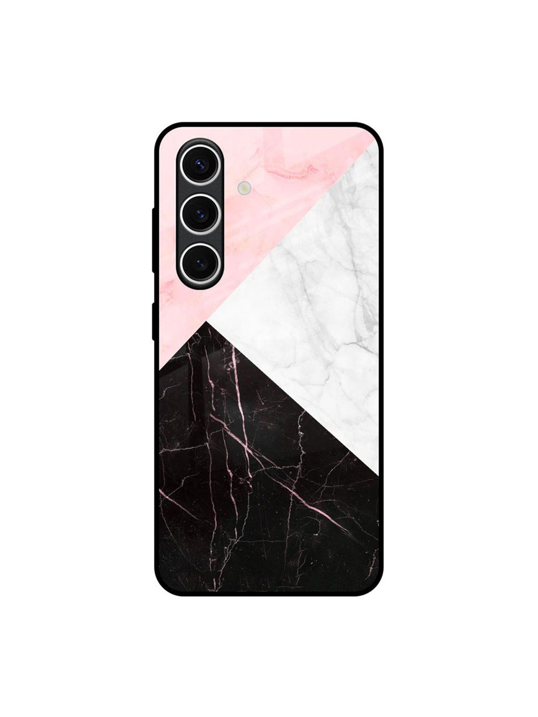 QRIOH Marble Collage Printed Lightweight Silicone Samsung Galaxy S24 FE 5G Glass Back Case