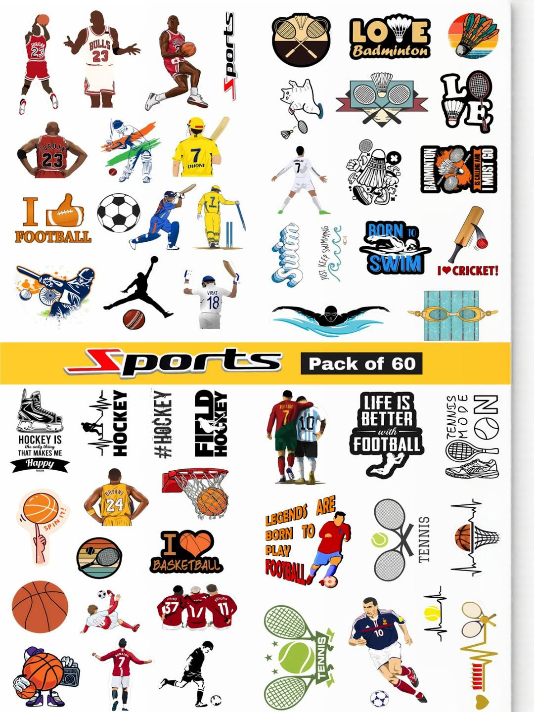 PRINTING DADDY Sports Vinyl Waterproof Stickers