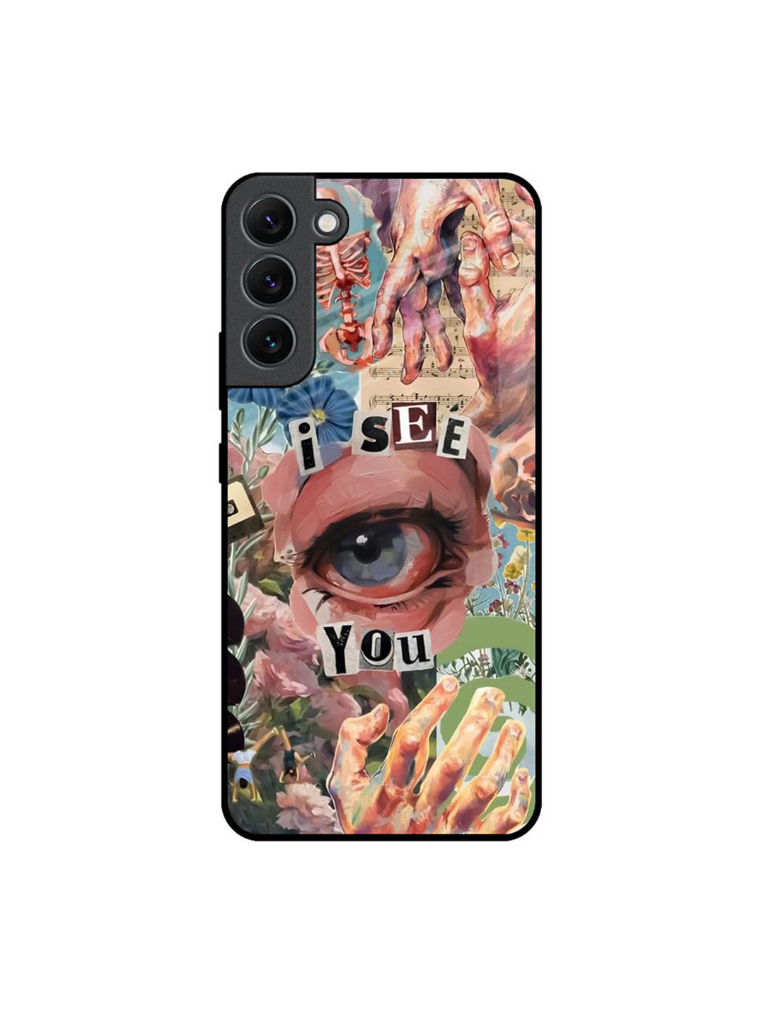 QRIOH Soulful Gaze Printed Samsung Galaxy S22 Plus Glass Back Case Mobile Accessories
