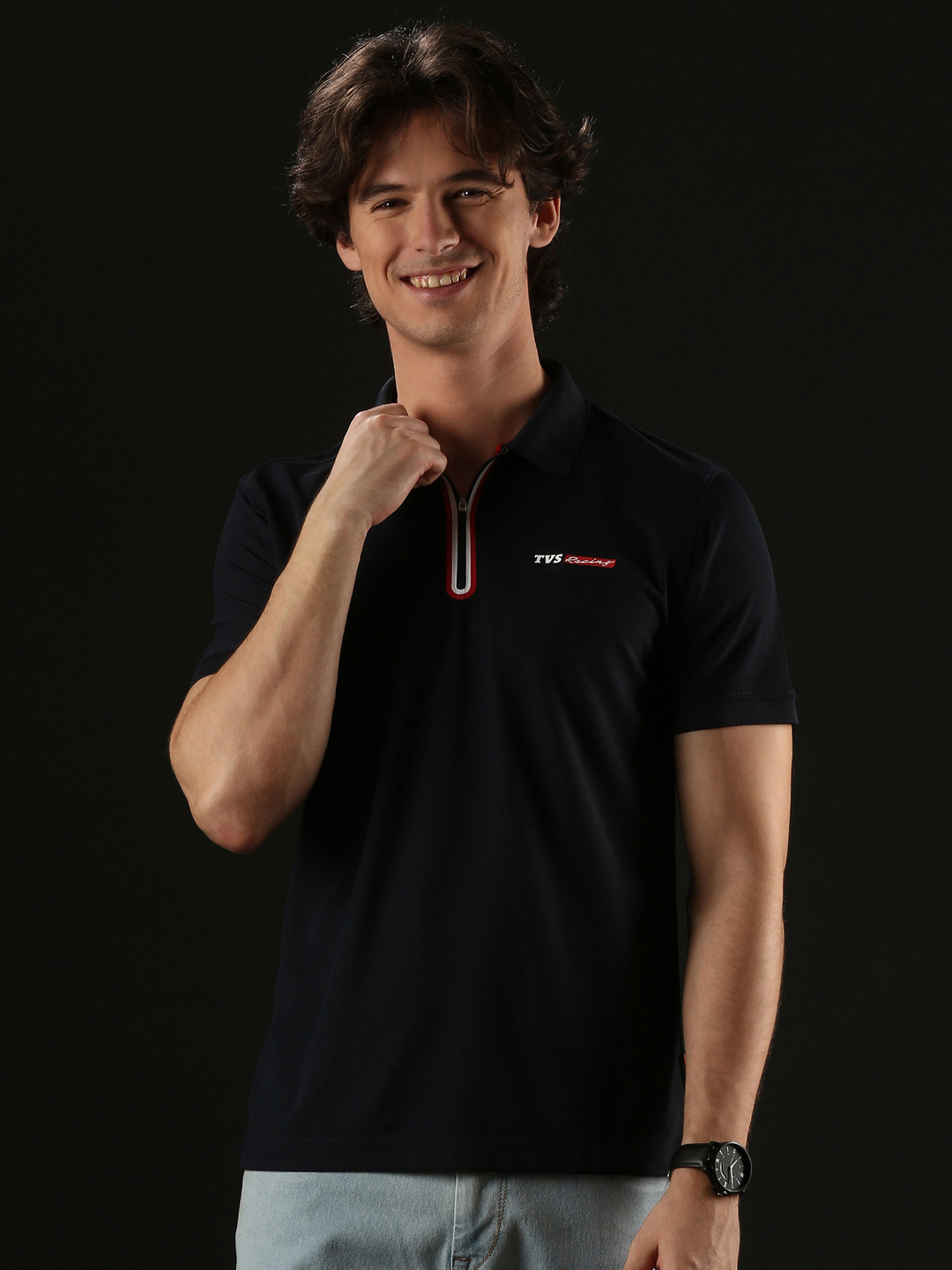 TVS Men Solid Polo Collar T-shirt