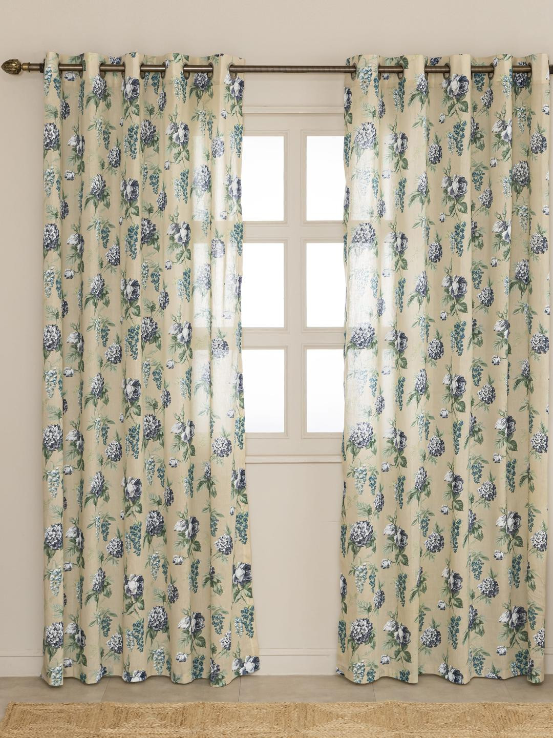 The Home Story Set of 2 Cotton Sheer Long Door Curtain